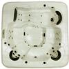 Raptor
Seats 6 
Dimensions 93 x 93 x 40 
440 gallon water capacity
2 pumps
61 therapy jets
Filter size 120sq. feet
Turbo Air Blower
CD/AM/FM Stereo